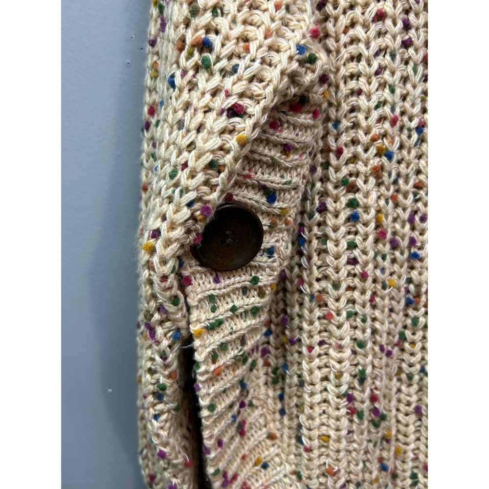NorthStyle Sweater Womens XL Cream Confetti Knit Button Side Dolman Pullover - Picture 7 of 8